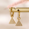 Wholesale Fashion Light Luxury Butterfly Zircon Pendant Earrings Stainless Steel Geometric Electroplated