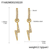Wholesale Fashion Light Luxury Butterfly Zircon Pendant Earrings Stainless Steel Geometric Electroplated