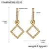 Wholesale Fashion Light Luxury Butterfly Zircon Pendant Earrings Stainless Steel Geometric Electroplated