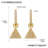 Wholesale Fashion Light Luxury Butterfly Zircon Pendant Earrings Stainless Steel Geometric Electroplated