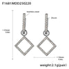 Wholesale Fashion Light Luxury Butterfly Zircon Pendant Earrings Stainless Steel Geometric Electroplated