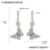 Wholesale Fashion Light Luxury Butterfly Zircon Pendant Earrings Stainless Steel Geometric Electroplated