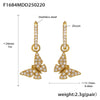 Wholesale Fashion Light Luxury Butterfly Zircon Pendant Earrings Stainless Steel Geometric Electroplated
