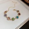 Wholesale Fashion Light Luxury Copper Electroplating Heart Pattern Zircon Flower Love Adjustable Women's Bracelet