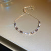 Wholesale Fashion Light Luxury Copper Electroplating Heart Pattern Zircon Flower Love Adjustable Women's Bracelet