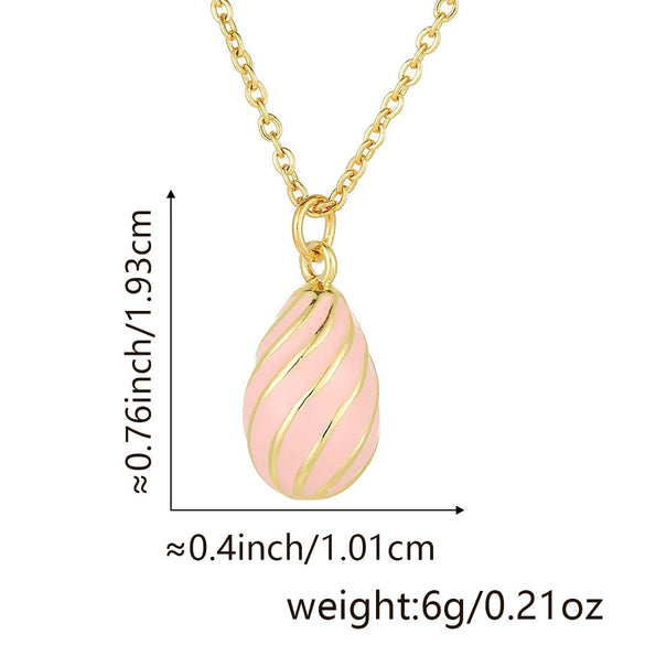 Wholesale Fashion Light Luxury Egg Gourd Copper Pendant Jewelry With Drop Shape And Electroplating