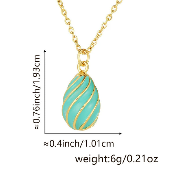 Wholesale Fashion Light Luxury Egg Gourd Copper Pendant Jewelry With Drop Shape And Electroplating