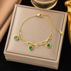 Wholesale Fashion Light Luxury Electroplated Stainless Steel Geometric And Heart Shape Bracelet For Women