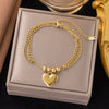 Wholesale Fashion Light Luxury Electroplated Stainless Steel Geometric And Heart Shape Bracelet For Women