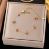 Wholesale Fashion Light Luxury Electroplated Stainless Steel Geometric And Heart Shape Bracelet For Women
