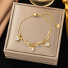 Wholesale Fashion Light Luxury Electroplated Stainless Steel Geometric And Heart Shape Bracelet For Women