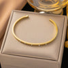 Wholesale Fashion Light Luxury Electroplated Stainless Steel Geometric And Heart Shape Bracelet For Women