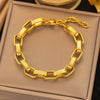 Wholesale Fashion Light Luxury Electroplated Stainless Steel Geometric And Heart Shape Bracelet For Women