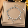 Wholesale Fashion Light Luxury Electroplated Stainless Steel Geometric And Heart Shape Bracelet For Women