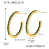 Wholesale Fashion Light Luxury Elegant Women's Titanium Steel Zircon Earrings With Geometric Design And Electroplating Treatment