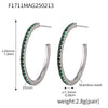 Wholesale Fashion Light Luxury Elegant Women's Titanium Steel Zircon Earrings With Geometric Design And Electroplating Treatment