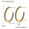 Wholesale Fashion Light Luxury Elegant Women's Titanium Steel Zircon Earrings With Geometric Design And Electroplating Treatment