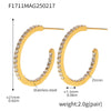 Wholesale Fashion Light Luxury Elegant Women's Titanium Steel Zircon Earrings With Geometric Design And Electroplating Treatment