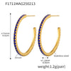 Wholesale Fashion Light Luxury Elegant Women's Titanium Steel Zircon Earrings With Geometric Design And Electroplating Treatment