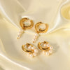 Wholesale Fashion Light Luxury Freshwater Pearl Stainless Steel Earrings With 18K Gold Plated Vacuum Real Gold Electroplating In Pvd Furnace