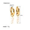 Wholesale Fashion Light Luxury Freshwater Pearl Stainless Steel Earrings With 18K Gold Plated Vacuum Real Gold Electroplating In Pvd Furnace