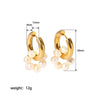 Wholesale Fashion Light Luxury Freshwater Pearl Stainless Steel Earrings With 18K Gold Plated Vacuum Real Gold Electroplating In Pvd Furnace