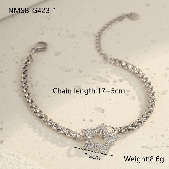 Wholesale Fashion Light Luxury Geometric Stainless Steel Electroplated Bracelet For Women
