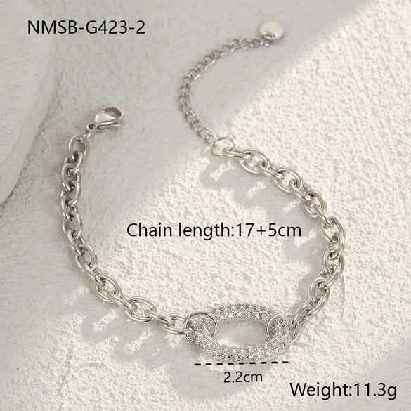 Wholesale Fashion Light Luxury Geometric Stainless Steel Electroplated Bracelet For Women