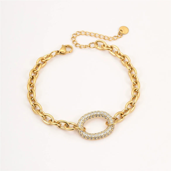 Wholesale Fashion Light Luxury Geometric Stainless Steel Electroplated Bracelet For Women