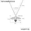 Wholesale Fashion Light Luxury Oil Dropping Zircon Hard Working Bee Double Layer Jewelry Set In Titanium Steel With Electroplating For Women