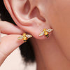 Wholesale Fashion Light Luxury Oil Dropping Zircon Hard Working Bee Double Layer Jewelry Set In Titanium Steel With Electroplating For Women