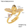 Wholesale Fashion Light Luxury Oil Dropping Zircon Hard Working Bee Double Layer Jewelry Set In Titanium Steel With Electroplating For Women