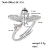 Wholesale Fashion Light Luxury Oil Dropping Zircon Hard Working Bee Double Layer Jewelry Set In Titanium Steel With Electroplating For Women