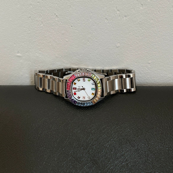 Wholesale Fashion Light Luxury Quartz Watch With Alloy Case Stainless Steel Band Butterfly Buckle And Square Dial