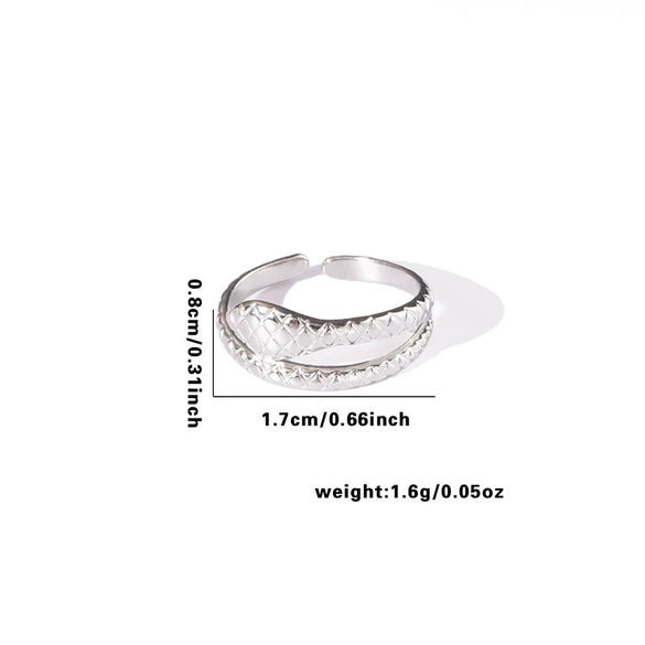 Wholesale Fashion Light Luxury Snake Titanium Steel Ring For Women With 18K Stainless Steel Plated Electroplating