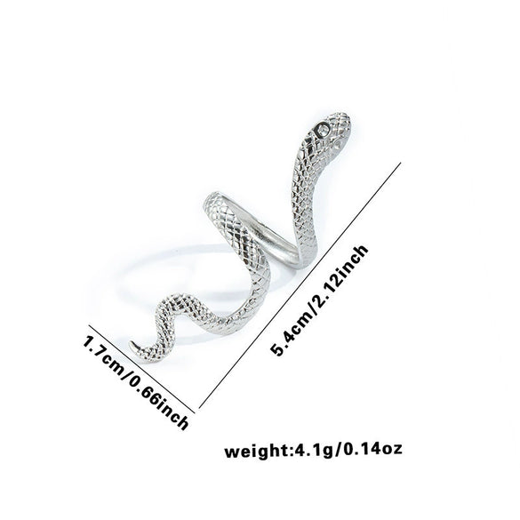 Wholesale Fashion Light Luxury Snake Titanium Steel Ring For Women With 18K Stainless Steel Plated Electroplating