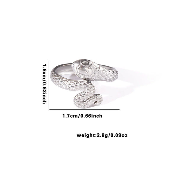 Wholesale Fashion Light Luxury Snake Titanium Steel Ring For Women With 18K Stainless Steel Plated Electroplating