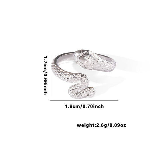 Wholesale Fashion Light Luxury Snake Titanium Steel Ring For Women With 18K Stainless Steel Plated Electroplating