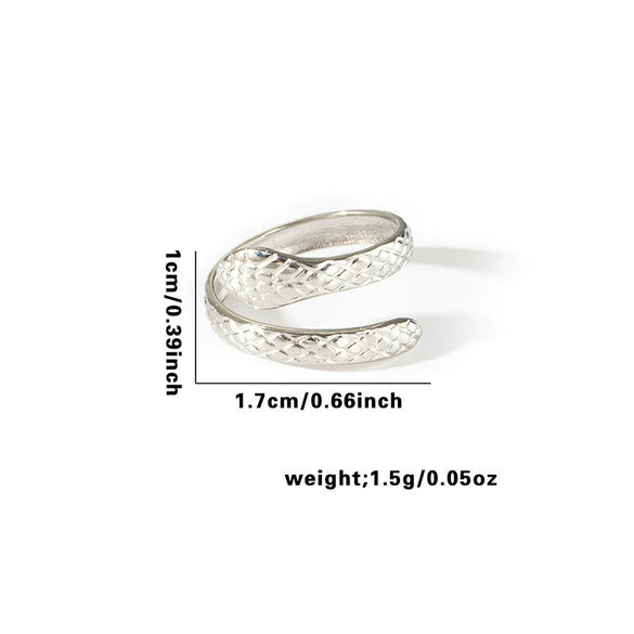 Wholesale Fashion Light Luxury Snake Titanium Steel Ring For Women With 18K Stainless Steel Plated Electroplating