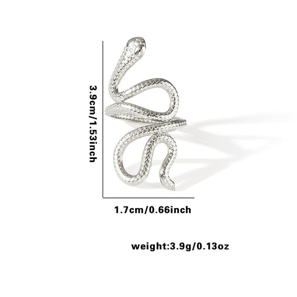 Wholesale Fashion Light Luxury Snake Titanium Steel Ring For Women With 18K Stainless Steel Plated Electroplating
