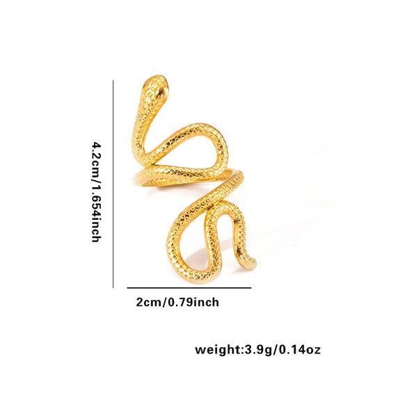 Wholesale Fashion Light Luxury Snake Titanium Steel Ring For Women With 18K Stainless Steel Plated Electroplating