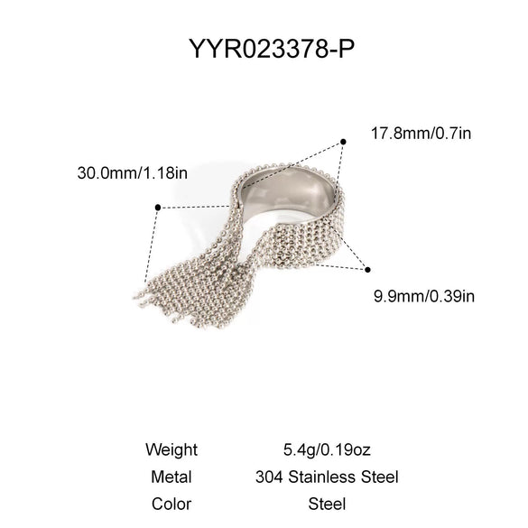 Wholesale Fashion Light Luxury Tassel Open Bracelet Stainless Steel With Pvd Furnace Vacuum Real Gold Plating