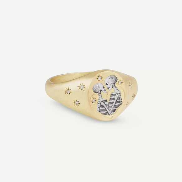 Wholesale Fashion Lion Mermaid Love Painted Stainless Steel Ring With Furnace Vacuum Plating And Animal Zodiac Pattern