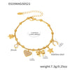 Wholesale Fashion Love Bow Geometric Stainless Steel Multi Accessory Bracelet And Anklet With Electroplating For Women