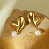 Wholesale Fashion Love Heart Shape Stainless Steel Electroplated Earrings