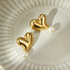 Wholesale Fashion Love Heart Shape Stainless Steel Electroplated Earrings