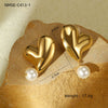 Wholesale Fashion Love Heart Shape Stainless Steel Electroplated Earrings