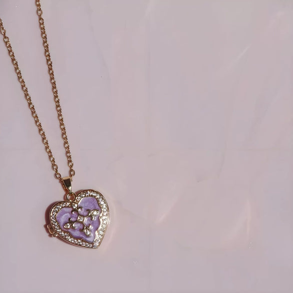 Wholesale Fashion Love Oil Dripping Opening And Closing Clavicle Necklace Copper Enamel Geometric Pendant O Word Chain Electroplated For Women