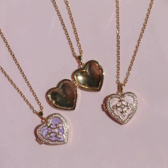 Wholesale Fashion Love Oil Dripping Opening And Closing Clavicle Necklace Copper Enamel Geometric Pendant O Word Chain Electroplated For Women