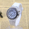 Wholesale Fashion Luminous Quartz Sports Watch Plastic Case Silicone Strap Stainless Steel Buckle Round Dial